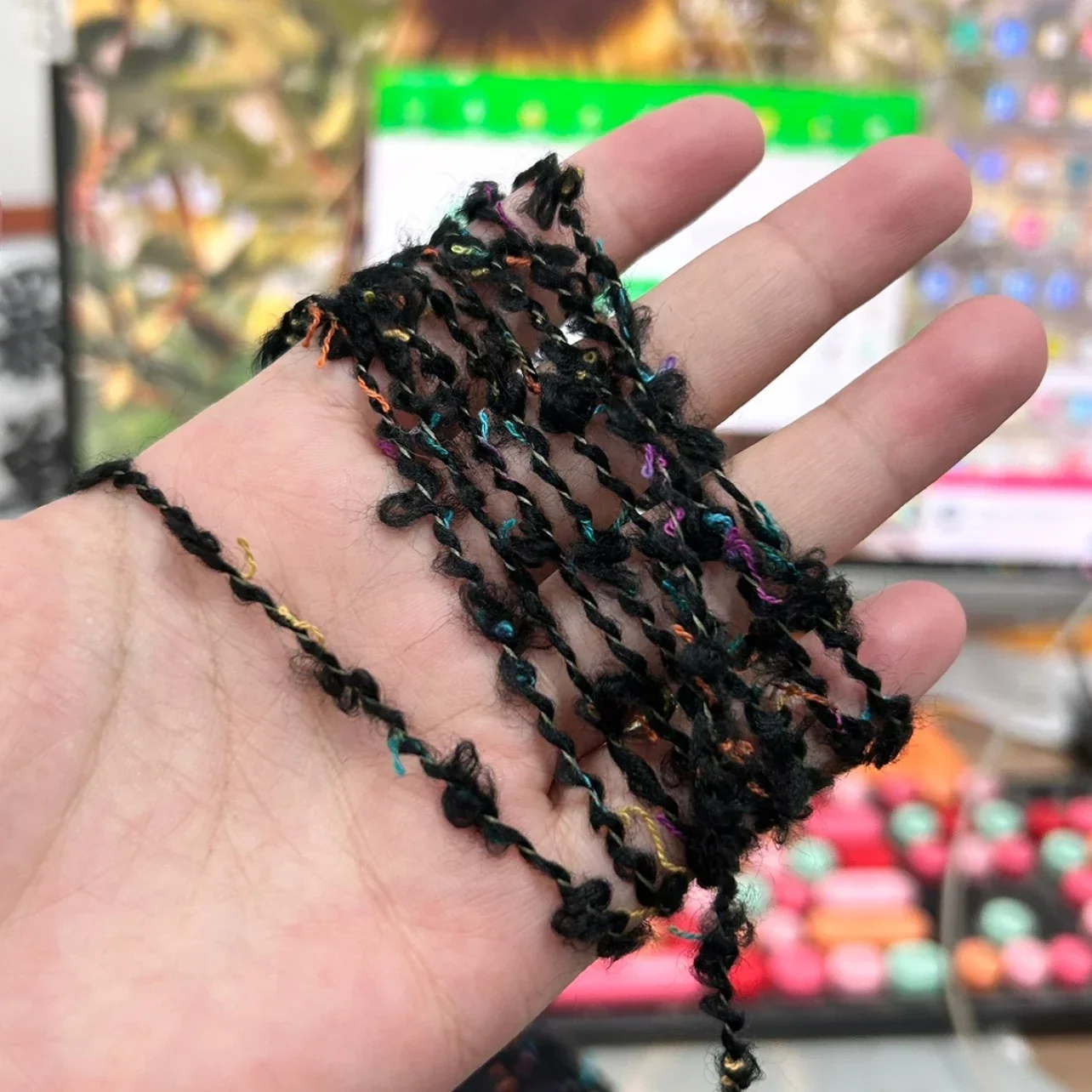 

500g/ball Black Floral Colored Circular Yarn Handmade DIY Soft Skin Friendly Scarf Sweater Woven Thread Couple Crochet Wool Gift