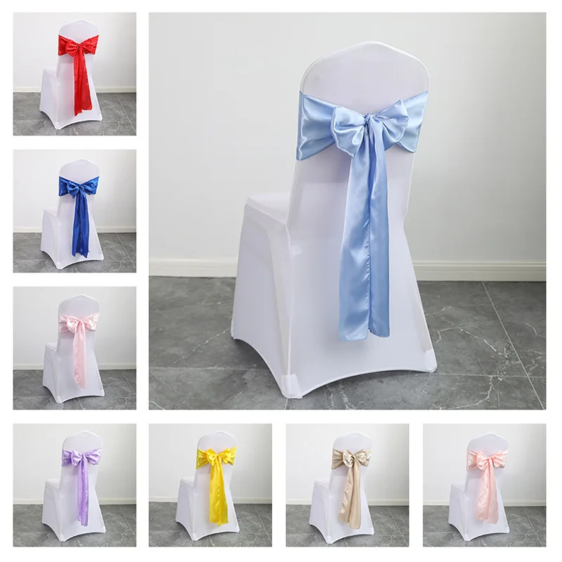 White Stretch Spandex Chair Cover and Satin Bow Sashes, Knot Ribbon, Butterfly Ties for Party Banquet, Wedding, 6 Set
White Stretch Spandex Chair Cover and Satin Bow Sashes, Knot Ribbon, Butterfly Ties for Party Banquet, Wedding, 6 Set