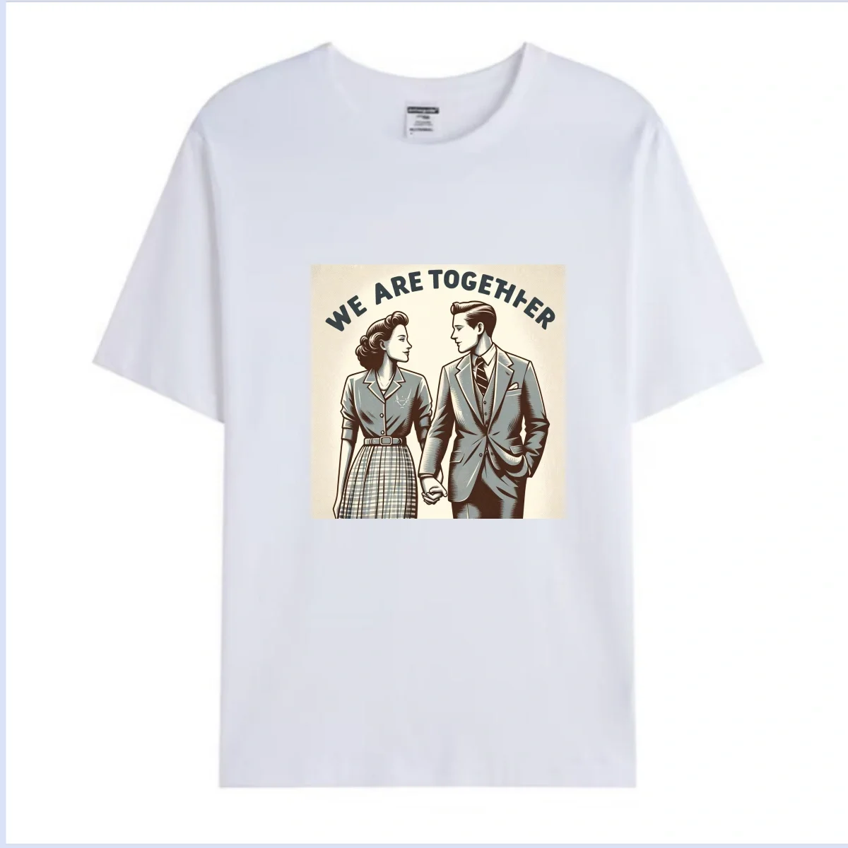 

2024 New Fashion Short-Sleeved T-shirt Love Proposal Confession Couple Pure Cotton Design Sense Gender-Free Half Sleeve