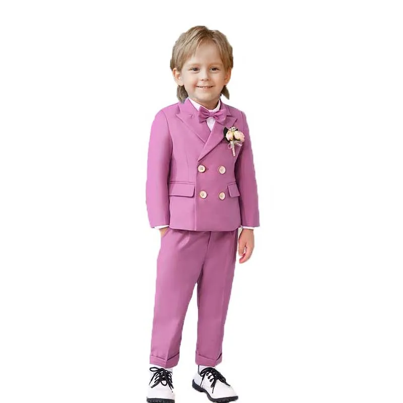 

Детский розовый пиджак, жилет, брюки, галстук-бабочка, костюм для фотосессии из 5 предметов, детское платье для дня рождения, костюм для мальчиков и невест на свадьбу, для выступлений