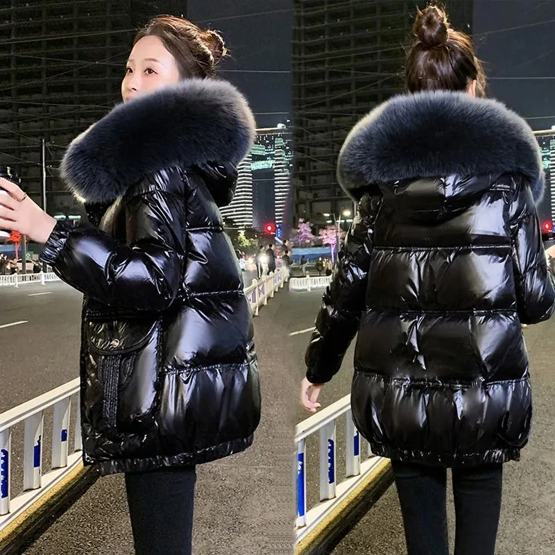 Down Cotton Jacket Women 2022 Winter New Fashion Shiny Loose Casual Padded Coat Female Large Size Hooded Fur Collar Thick Parkas
Down Cotton Jacket Women 2022 Winter New Fashion Shiny Loose Casual Padded Coat Female Large Size Hooded Fur Collar Thick Parkas