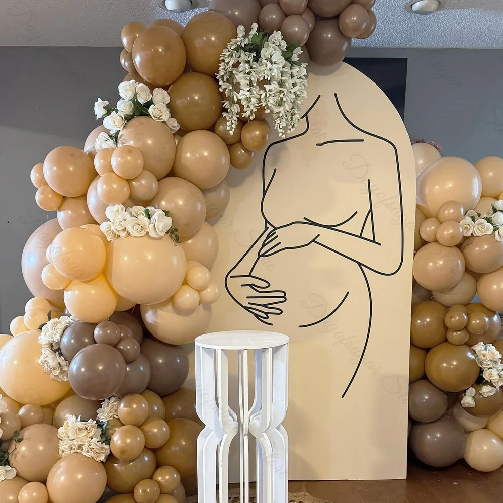 

1.5M Pregnant Woman Backdrop Board White Boho Pregnant Mother Background Foam Cutout for Baby Shower Gender Reveal Party Decor