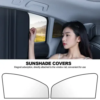 Proteja seu carro do sol com esta cortina magnética para janelas laterais 8 Magnet Car Side Window Curtain Privacy Curtains for Car Sun Shade Summer Sunshades UV Reflection Front/Back Window