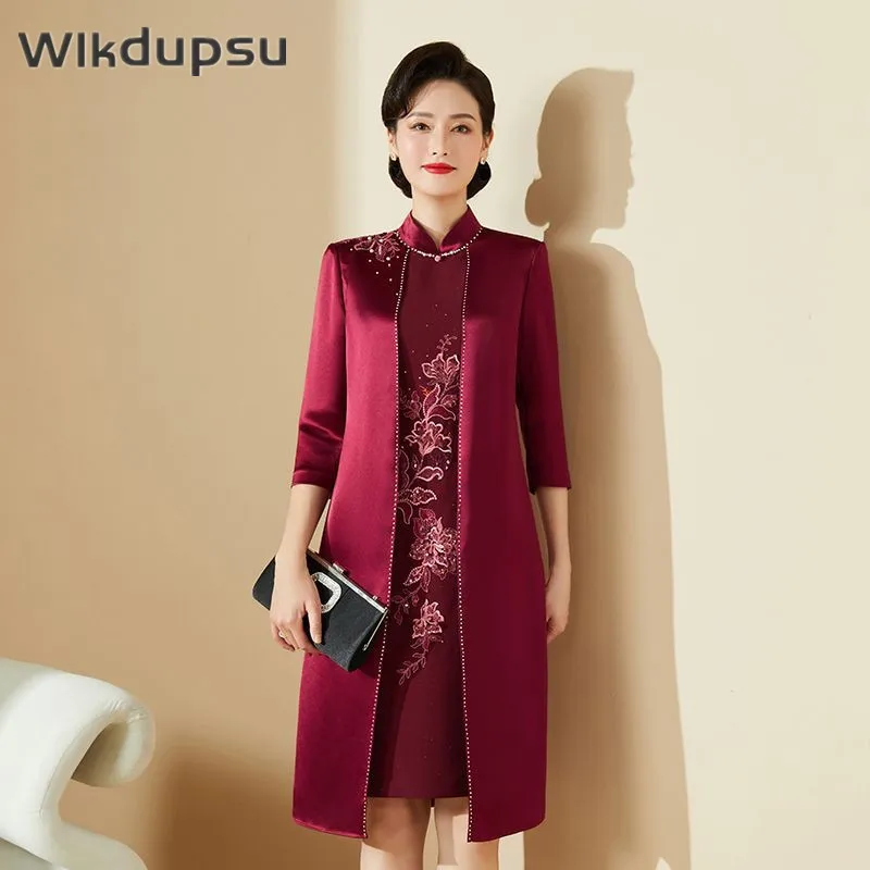 Elegant Vintage Three Quarter Sleeve Dresses Women Mother Of The Bride Dress Wedding Guest Formal Party Midi Vestidos Oversized
Elegant Vintage Three Quarter Sleeve Dresses Women Mother Of The Bride Dress Wedding Guest Formal Party Midi Vestidos Oversized