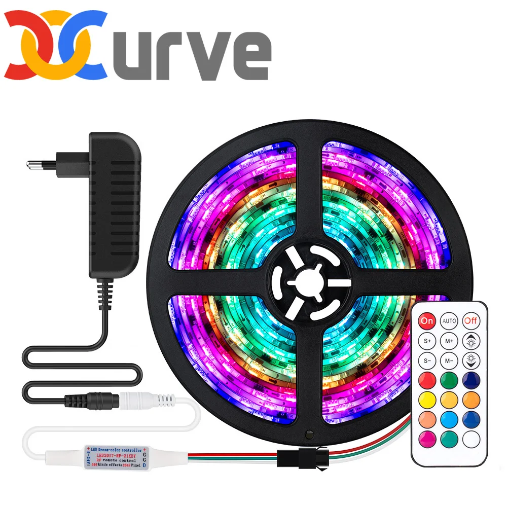 RF21 keys Remote Dreamcolor Full Set RGB IC WS2811 LED Strip Light Party Multicolor LED Light Strip Home Bedroom 5M 10M 15M 20M
RF21 keys Remote Dreamcolor Full Set RGB IC WS2811 LED Strip Light Party Multicolor LED Light Strip Home Bedroom 5M 10M 15M 20M