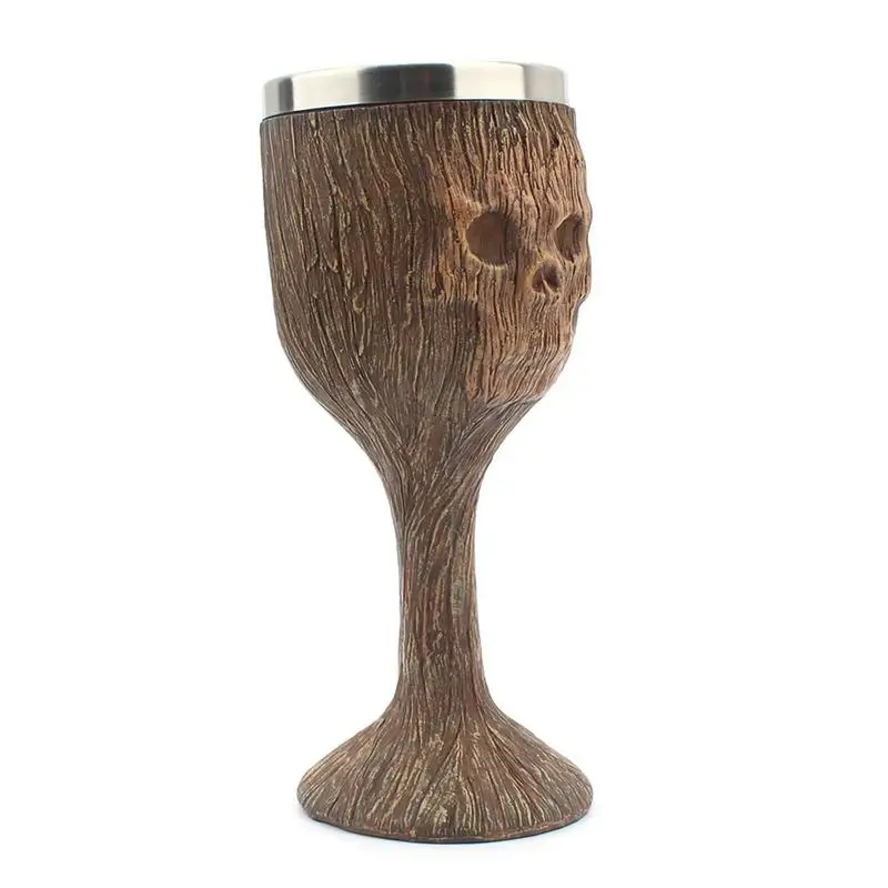 

Gothic Wine Glass Three Dimension Stainless Steel Skull Cups For Drinking Novelty Medieval Skeleton Goblet 200ml For Decoration