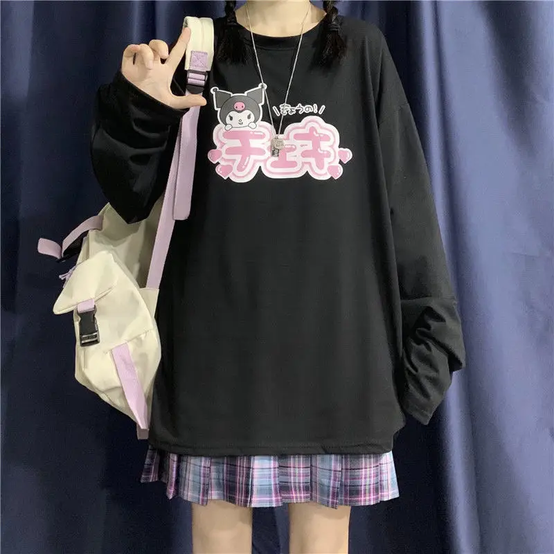 Sanrio Autumn The New Japanese Preppy Style Cartoon Kuromi Printing Loose Long Sleeves T-Shirt Female Soft Girl Student Jacket
Sanrio Autumn The New Japanese Preppy Style Cartoon Kuromi Printing Loose Long Sleeves T-Shirt Female Soft Girl Student Jacket