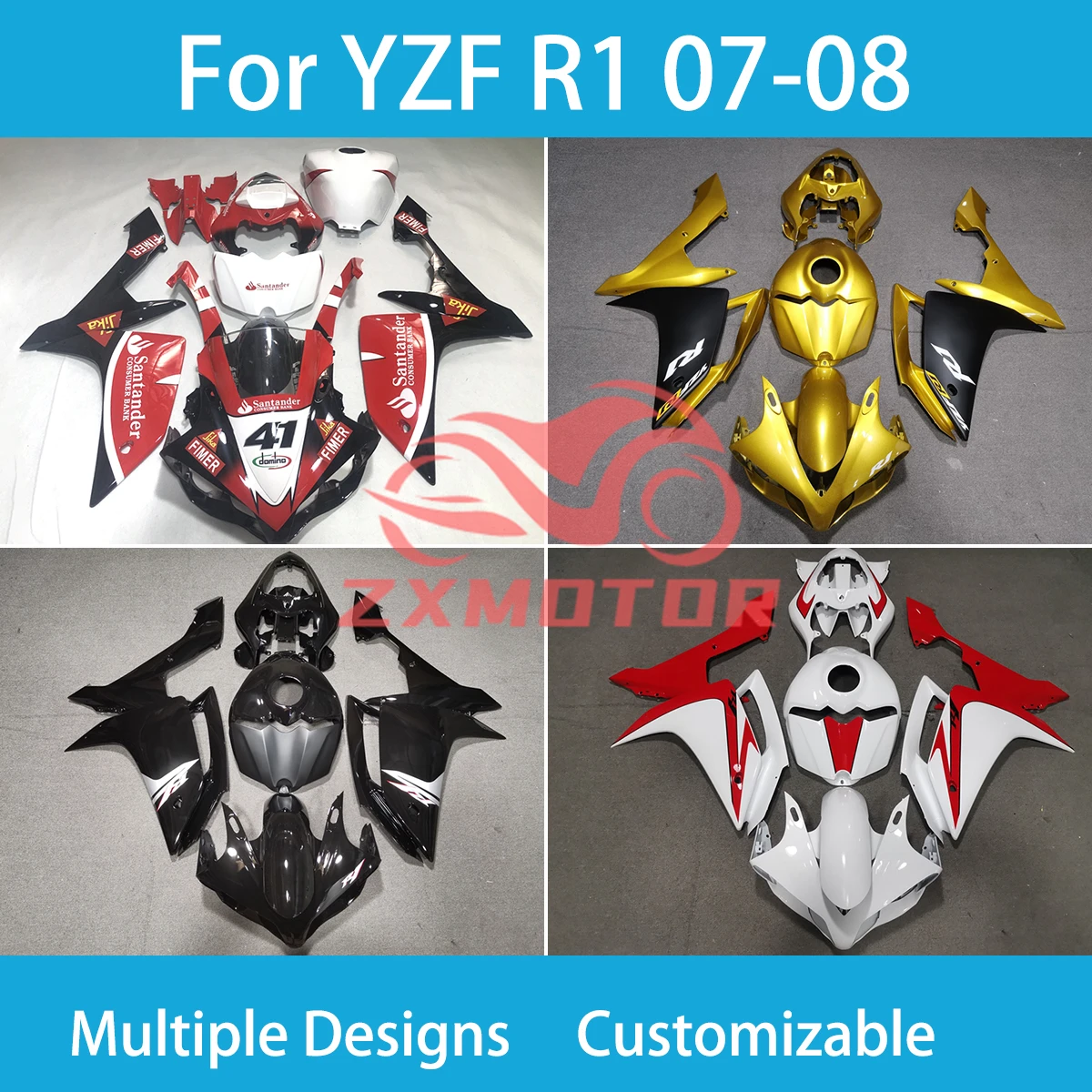YZF R1 07 08 100% Fit Fairings for Yamaha YZF R 1 2007 2008 Refitting Motorcycle Racing Customized Shell Body Parts Fairing Kit
YZF R1 07 08 100% Fit Fairings for Yamaha YZF R 1 2007 2008 Refitting Motorcycle Racing Customized Shell Body Parts Fairing Kit