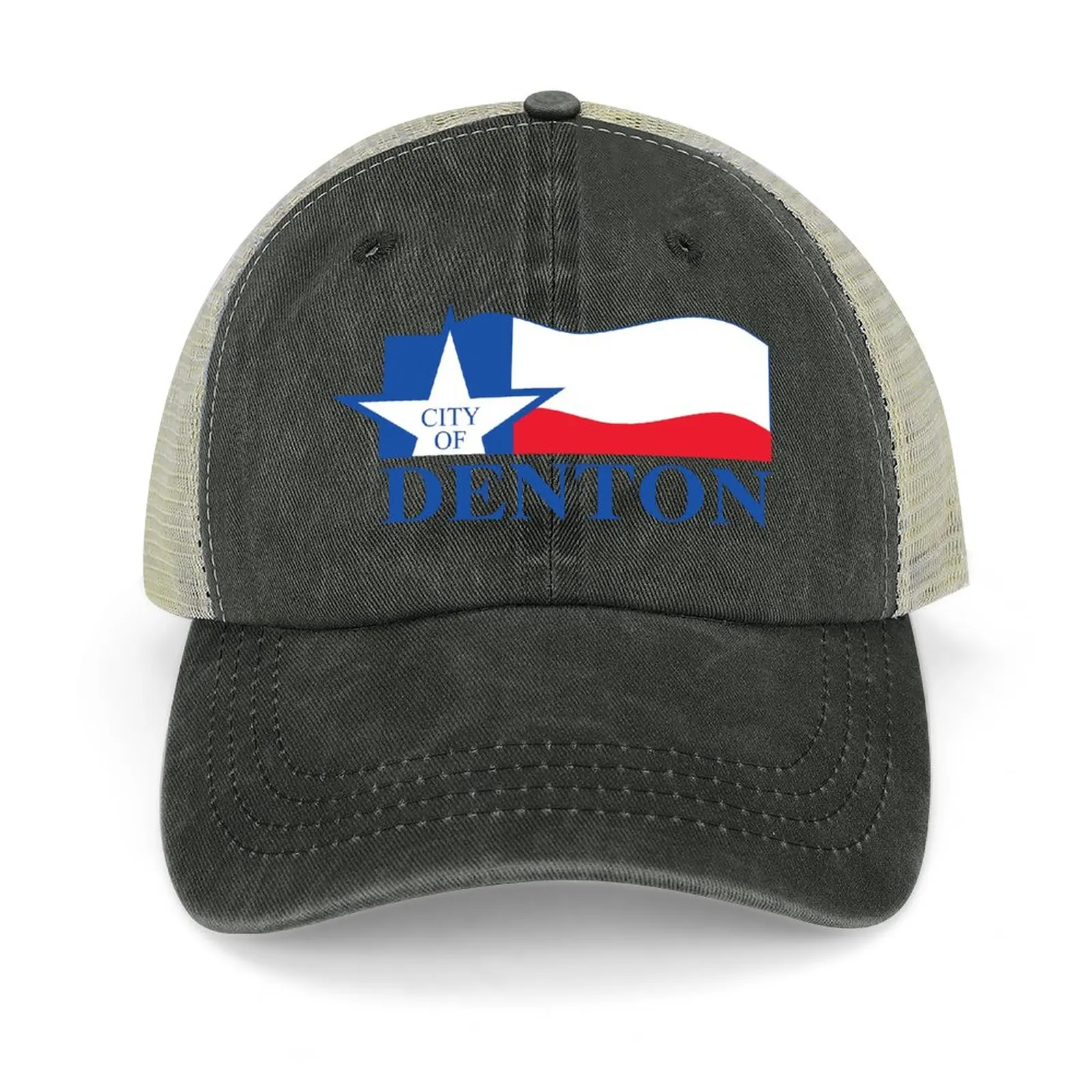 

Flag of Denton, Texas USA Cowboy Hat fishing hat Bobble Hat Brand Man Caps Hat For Man Women'S