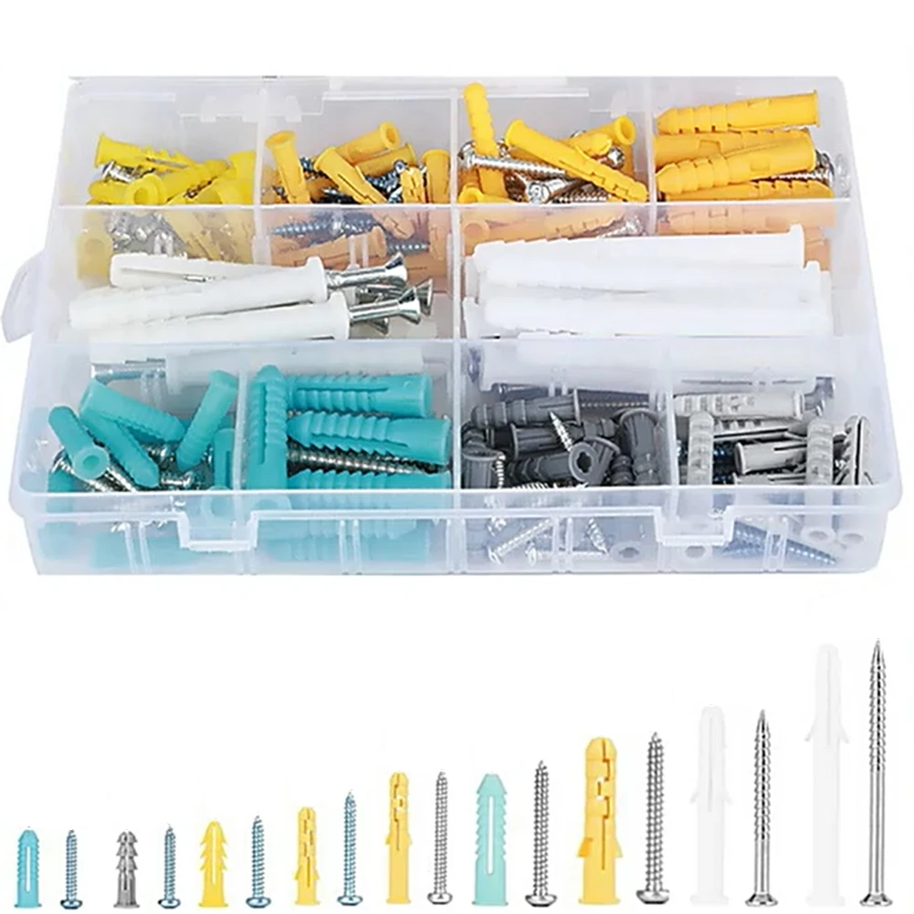 300Pcs High Strength Self-Tapping Screws Kit Stainless Steel & Plastic M5 M6 M8 For Drywall Wall Anchors And Screws Accessories
300Pcs High Strength Self-Tapping Screws Kit Stainless Steel & Plastic M5 M6 M8 For Drywall Wall Anchors And Screws Accessories