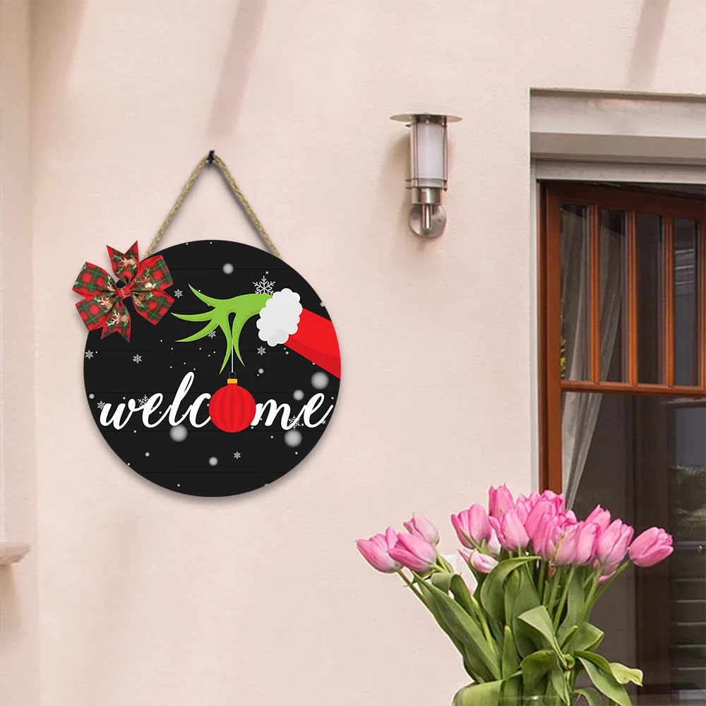 Christmas Round Door Hanger Wooden Sign Welcome Door For Living Room Christmas Eve Festive Atmosphere Wall Decoration Doorplate
Christmas Round Door Hanger Wooden Sign Welcome Door For Living Room Christmas Eve Festive Atmosphere Wall Decoration Doorplate