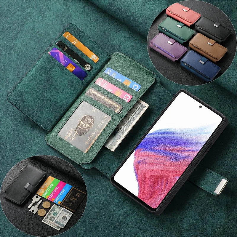 

Removable Magnetic Flip Wallet Phone Cover For Xiaomi Redmi 13C 12C 10C 9T 8A K70 Pro K60 K50 K40 Note 13 12 Pro Phone Case