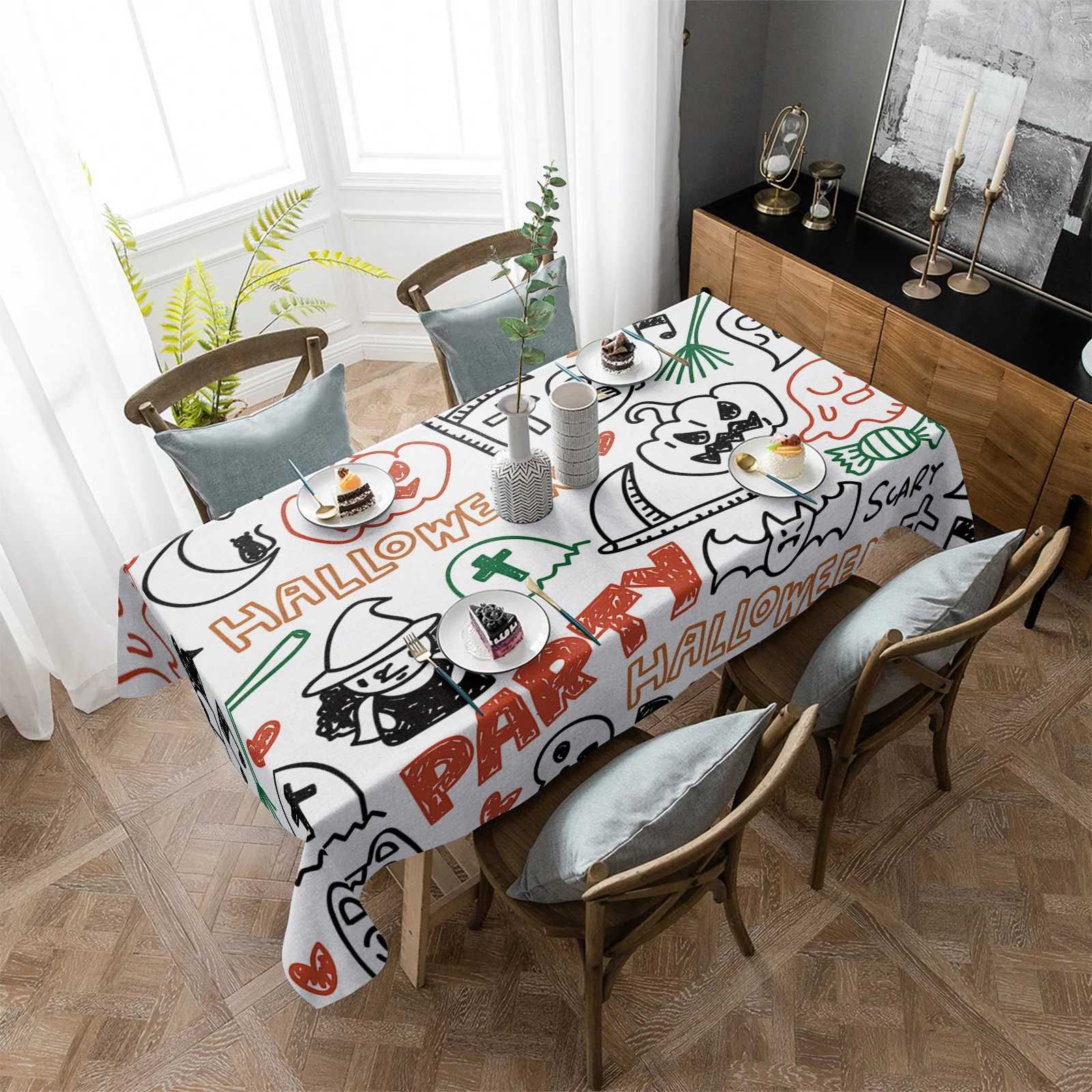 Halloween Element Stick Figure Wedding Party TableCloth Waterproof Oilproof Dining Table Cover Kitchen Home Decor Mantel Mesa
Halloween Element Stick Figure Wedding Party TableCloth Waterproof Oilproof Dining Table Cover Kitchen Home Decor Mantel Mesa
