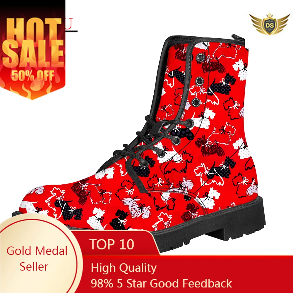 Women Boots Lace Up Low Heel Martens Botas Mujer Casual Shoes Cartoon Westie Printing Unisex Leather Chelsea Martins Boot
Women Boots Lace Up Low Heel Martens Botas Mujer Casual Shoes Cartoon Westie Printing Unisex Leather Chelsea Martins Boot