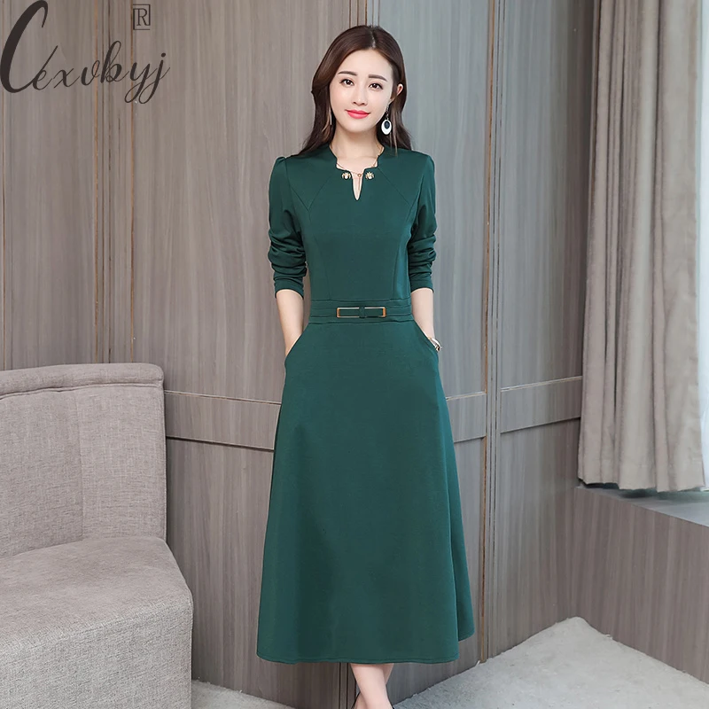 Office Lady Plus Size Long Sleeve Dress Women Elegant V-Neck Green A-Line Dress 2023 Korean Fashion Casual Vintage Dress M-3XL
Office Lady Plus Size Long Sleeve Dress Women Elegant V-Neck Green A-Line Dress 2023 Korean Fashion Casual Vintage Dress M-3XL