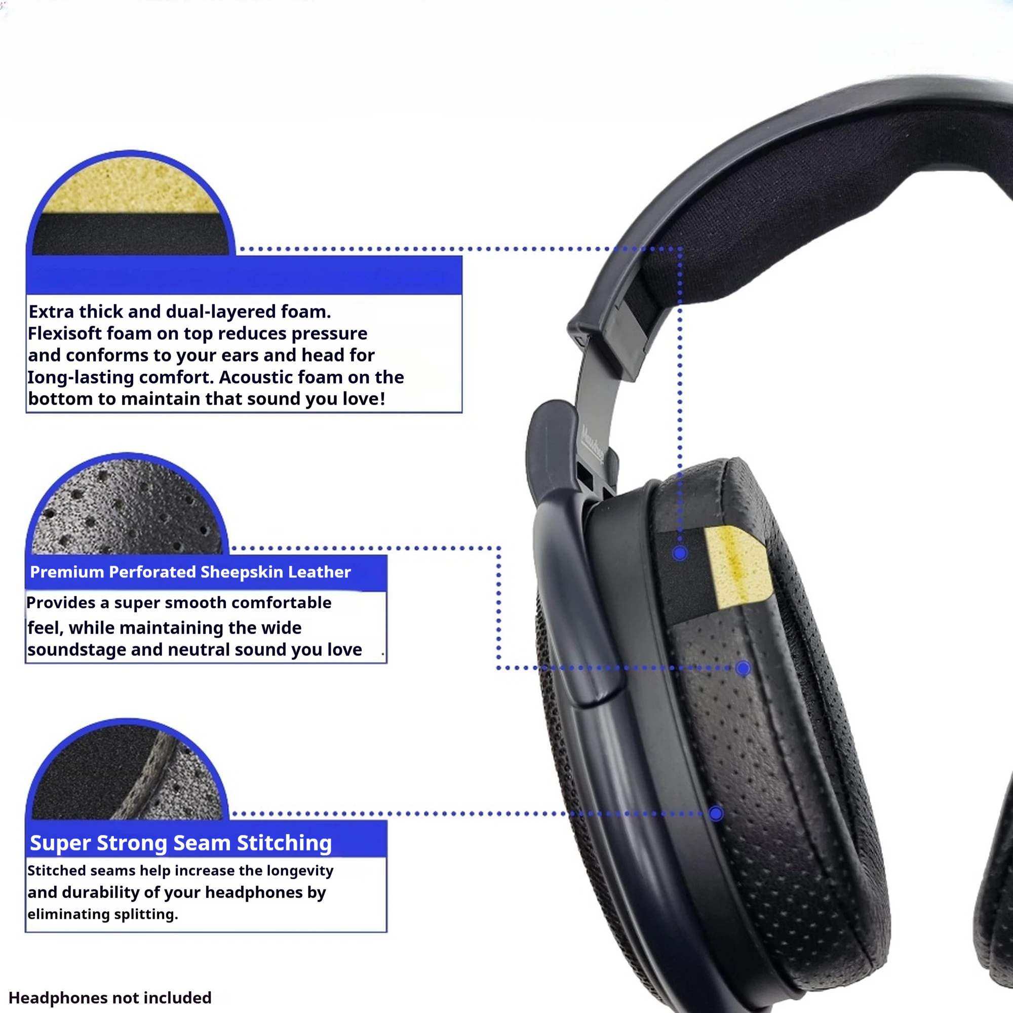 Upgrade Sheepskin Replacement Ear Pads Compatible with Sennheiser HD600, HD650 HD660S HD545 Headphones (Lambskin Perforated) Upgrade Sheepskin Replacement Ear Pads Compatible with Sennheiser HD600, HD650 HD660S HD545 Headphones (Lambskin Perforated)