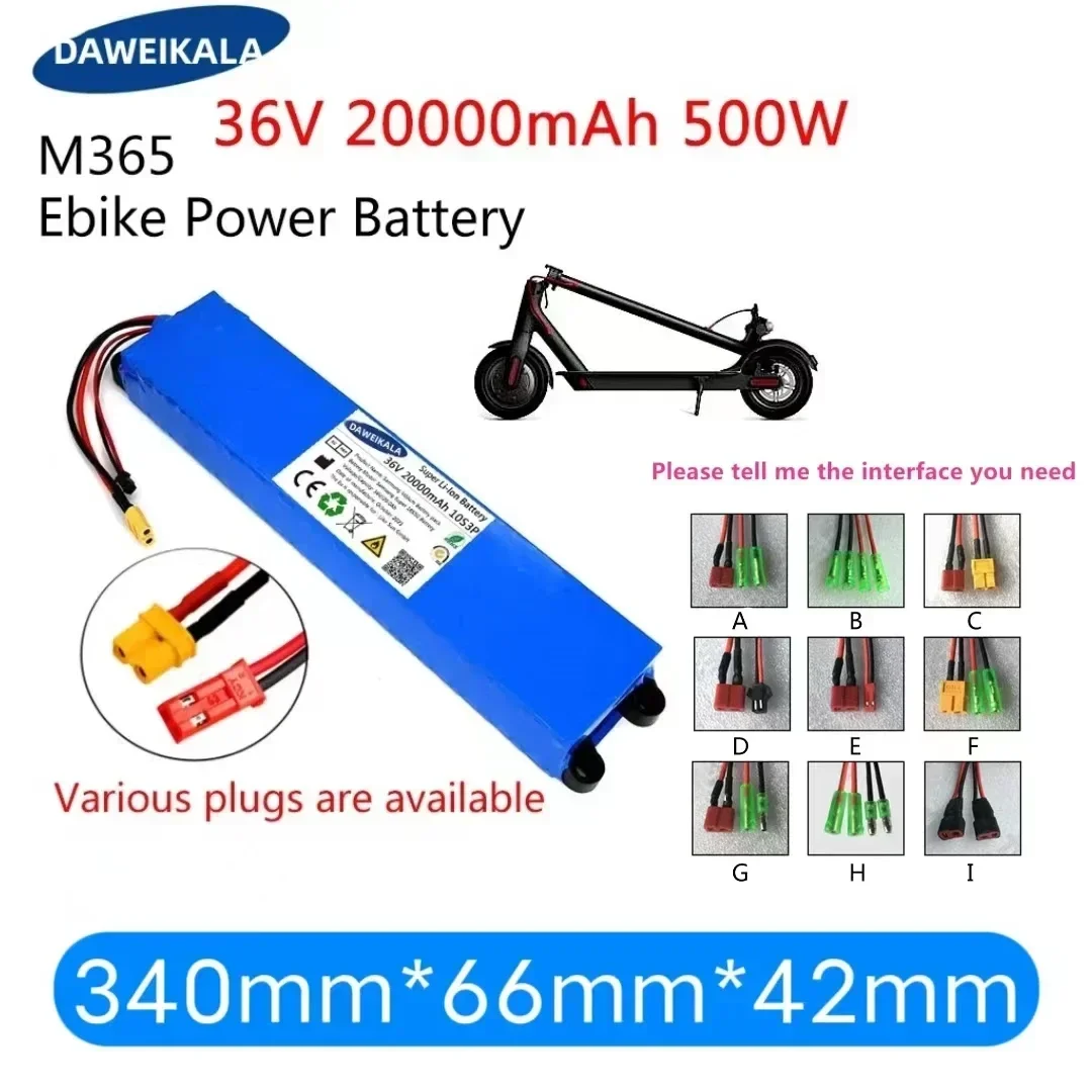 36V battery 20Ah 18650 lithium battery pack 10S3P 20000mAh 500W same port 42V electric scooter M365 ebike power battery with BMS
36V battery 20Ah 18650 lithium battery pack 10S3P 20000mAh 500W same port 42V electric scooter M365 ebike power battery with BMS