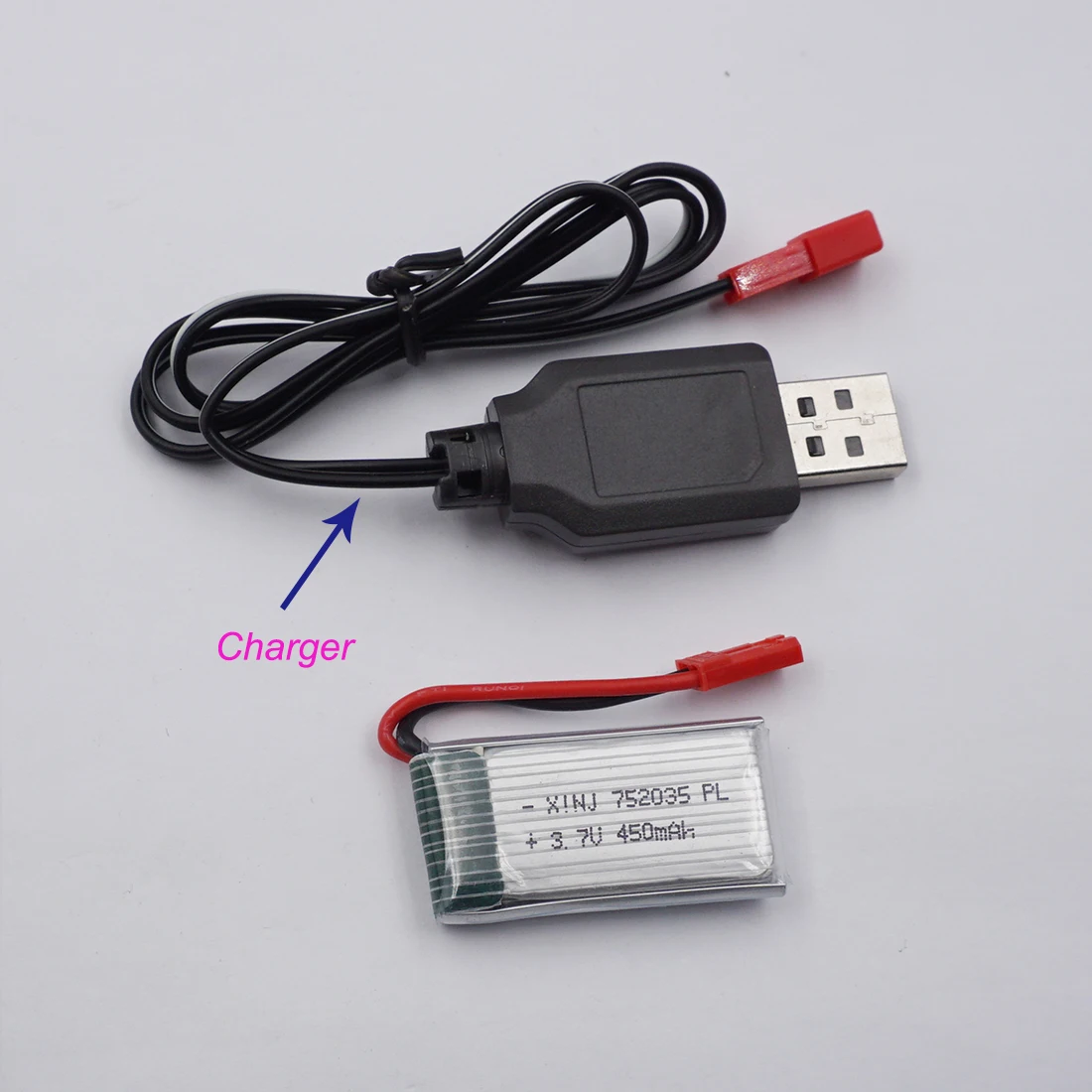XINJ Charger + 1Pcs 3.7V 450mAh 25C 752035 Rechargeable Polymer Li Lipo Battery For X4H107 MJXF47 DFDF180 RC Quadcopter Drone
XINJ Charger + 1Pcs 3.7V 450mAh 25C 752035 Rechargeable Polymer Li Lipo Battery For X4H107 MJXF47 DFDF180 RC Quadcopter Drone