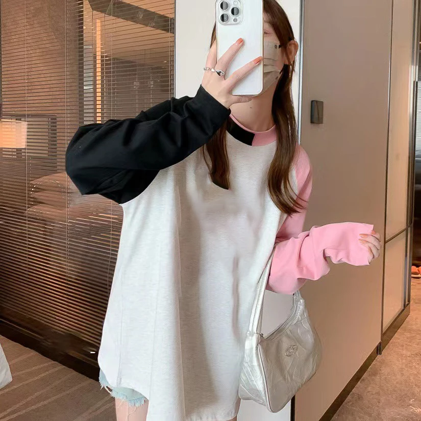 Couple's Sweatshirt Pullover Stitching Contrasting Colors Korean Fashion Brand O-Neck Long-Sleeved Loose Fashion Oversize Tops
Couple's Sweatshirt Pullover Stitching Contrasting Colors Korean Fashion Brand O-Neck Long-Sleeved Loose Fashion Oversize Tops