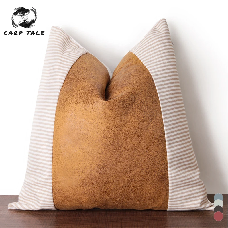 Nordic PU Leather Cushion Cover 45*45 Stripe Stitching Pillow Case Decorative Cushions Covers For Sofa Throw Luxury Pillow Cover
Nordic PU Leather Cushion Cover 45*45 Stripe Stitching Pillow Case Decorative Cushions Covers For Sofa Throw Luxury Pillow Cover