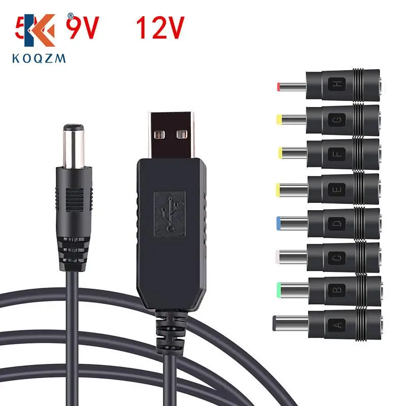 

USB To DC Power Cable 5V To 12V Boost Converter 8 Adapters USB To DC Jack Charging Cable For Wifi Router Mini Fan Speaker