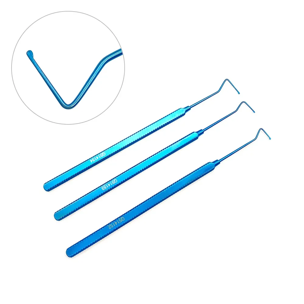 Helveston Muscle Hook 8mm /10mm/12mm blunt spatulated tip Titanium Ophthalmic Surgical Instrument
Helveston Muscle Hook 8mm /10mm/12mm blunt spatulated tip Titanium Ophthalmic Surgical Instrument