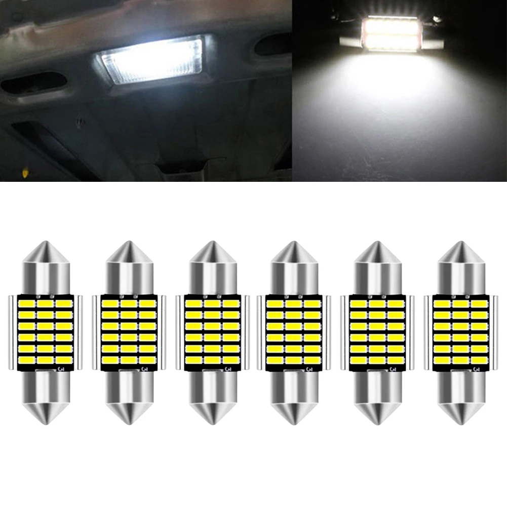 6Pcs 31MM DE3175 3014 LED Map/Dome Interior Light Bulbs 6000K White Lamps Aluminum Alloy + LED Lamp Beads Universal
6Pcs 31MM DE3175 3014 LED Map/Dome Interior Light Bulbs 6000K White Lamps Aluminum Alloy + LED Lamp Beads Universal