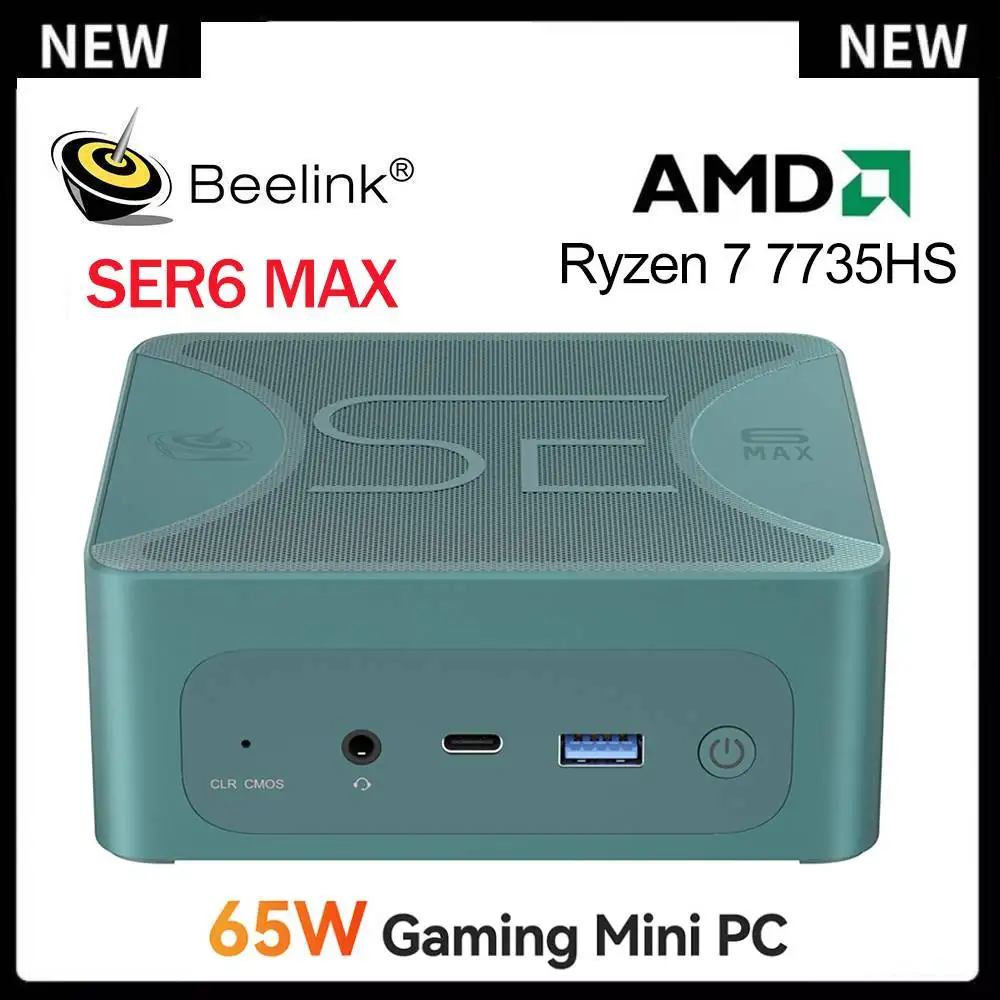 

Beelink Mini PC SER6 MAX AMD Ryzen 7 7735HS DDR5 32GB RAM 500GB 1TB PCIe4.0 SSD Radeon 680M Triple Display Desktop Computer USB4