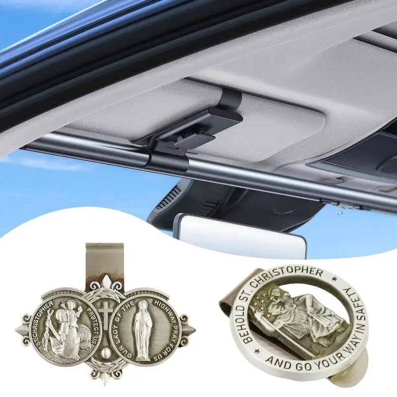Saint Christopher Visor Clip Auto Sun Visor Decoration Accessories Decorative Badge Visor Clips For Truck SUV Convertible Car
Saint Christopher Visor Clip Auto Sun Visor Decoration Accessories Decorative Badge Visor Clips For Truck SUV Convertible Car