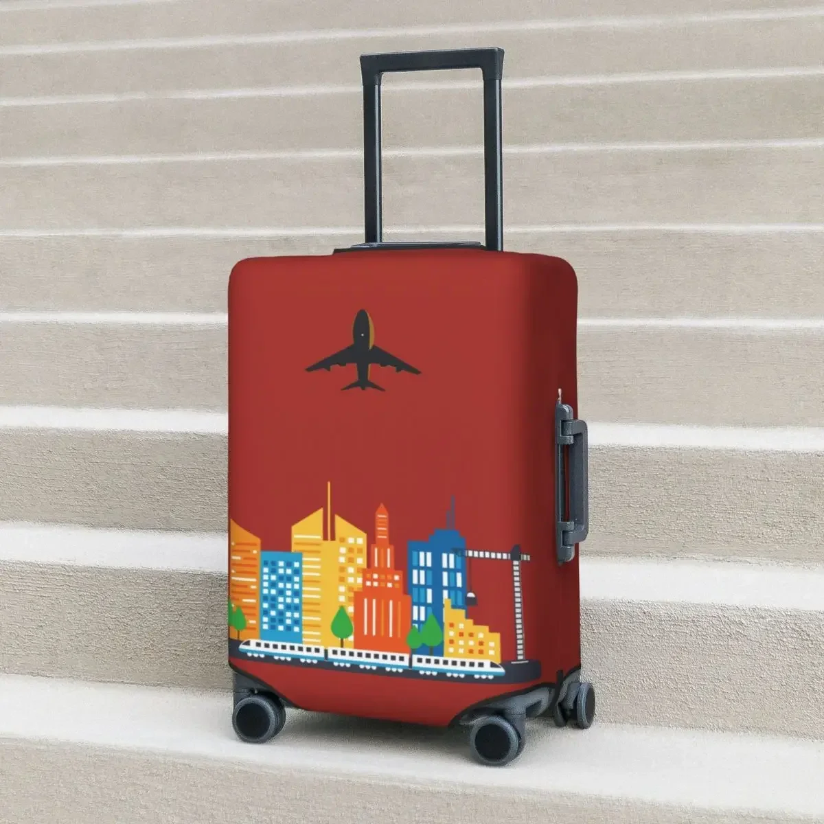 

Чехол для чемодана с строительным рисунком 2023, модный защитный чехол для чемодана в деловом стиле, аксессуары для багажа
