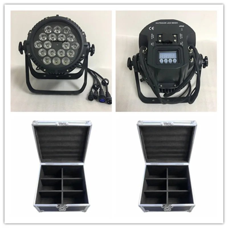 

12pcs with case outdoor Rainproof LED Par 64 Stage Lights 18x18W 6-in-1 RGBWA+UV DMX led waterproof IP65 event par light