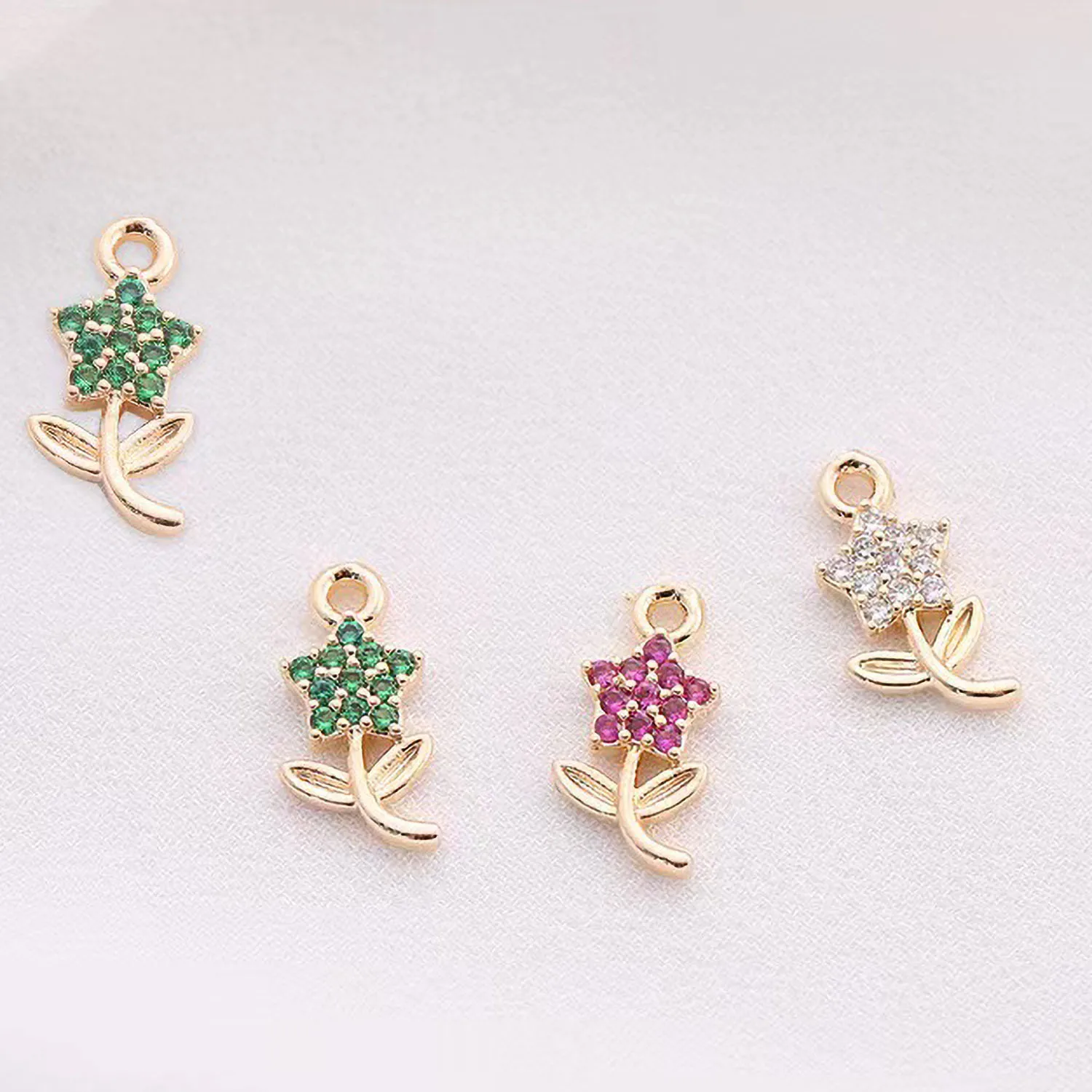 Cute Plant Colorful Zirconia Flower Charm Pendant for Women Bracelet Jewelry Making Necklace Earring DIY Findings Wholesale Gift
Cute Plant Colorful Zirconia Flower Charm Pendant for Women Bracelet Jewelry Making Necklace Earring DIY Findings Wholesale Gift