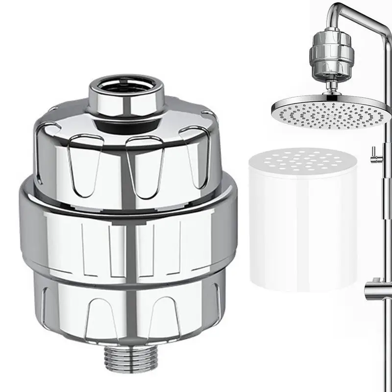 

Shower Filter Hard Water Chlorine Strainer 15X Showerhead Filter High Output Water Softener With 2 Filter Cartridges Reduce