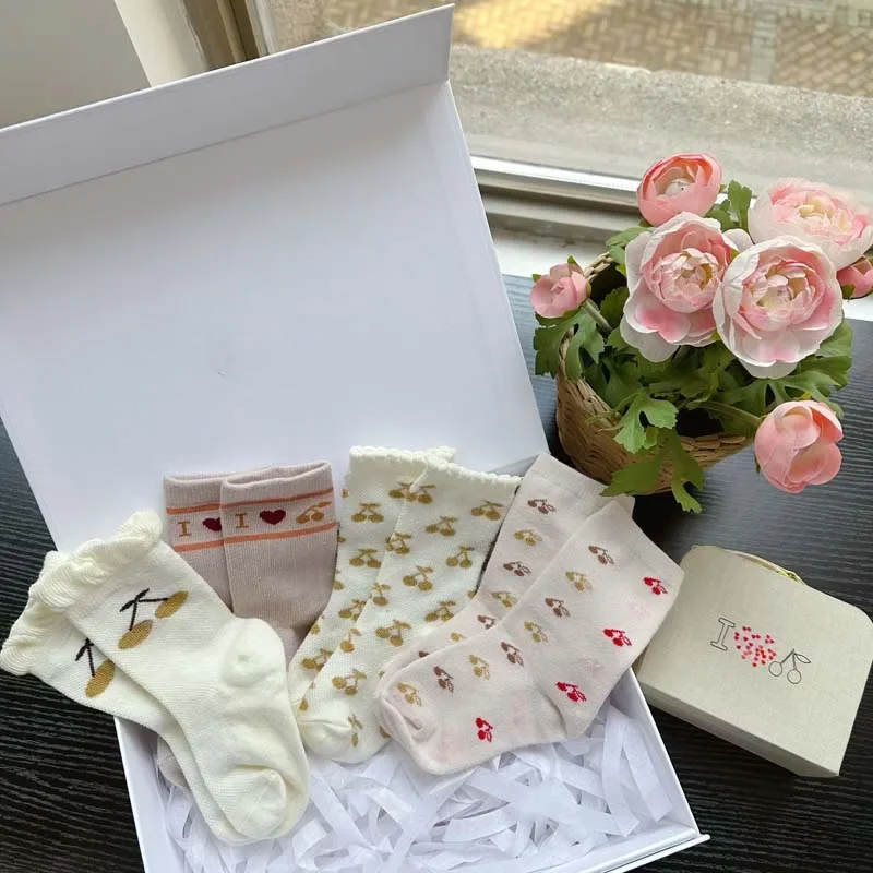 Pre-sale (Ship in Late March) 2024 BP Summer Baby Girl Sock Cherry Print Frilly Socks Little Girl Socks 4 Pairs Set Kids Clothes
Pre-sale (Ship in Late March) 2024 BP Summer Baby Girl Sock Cherry Print Frilly Socks Little Girl Socks 4 Pairs Set Kids Clothes