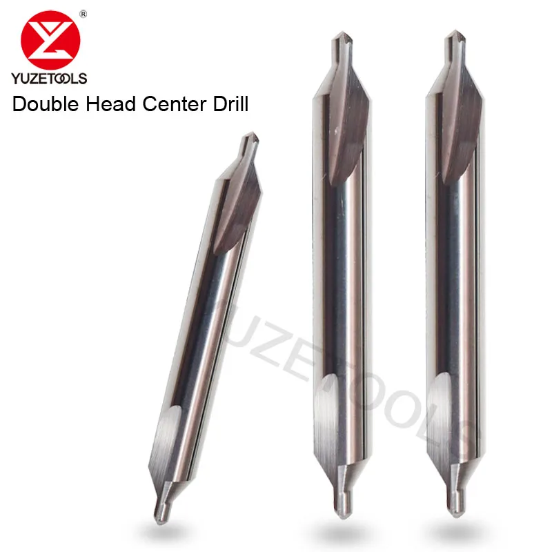 

YUZETOOLS CNC Carbide Spot Center Drill Bits Set 60°-Degree Angle Center Drill Bits Kit Countersink Tools for Lathe Metalworking