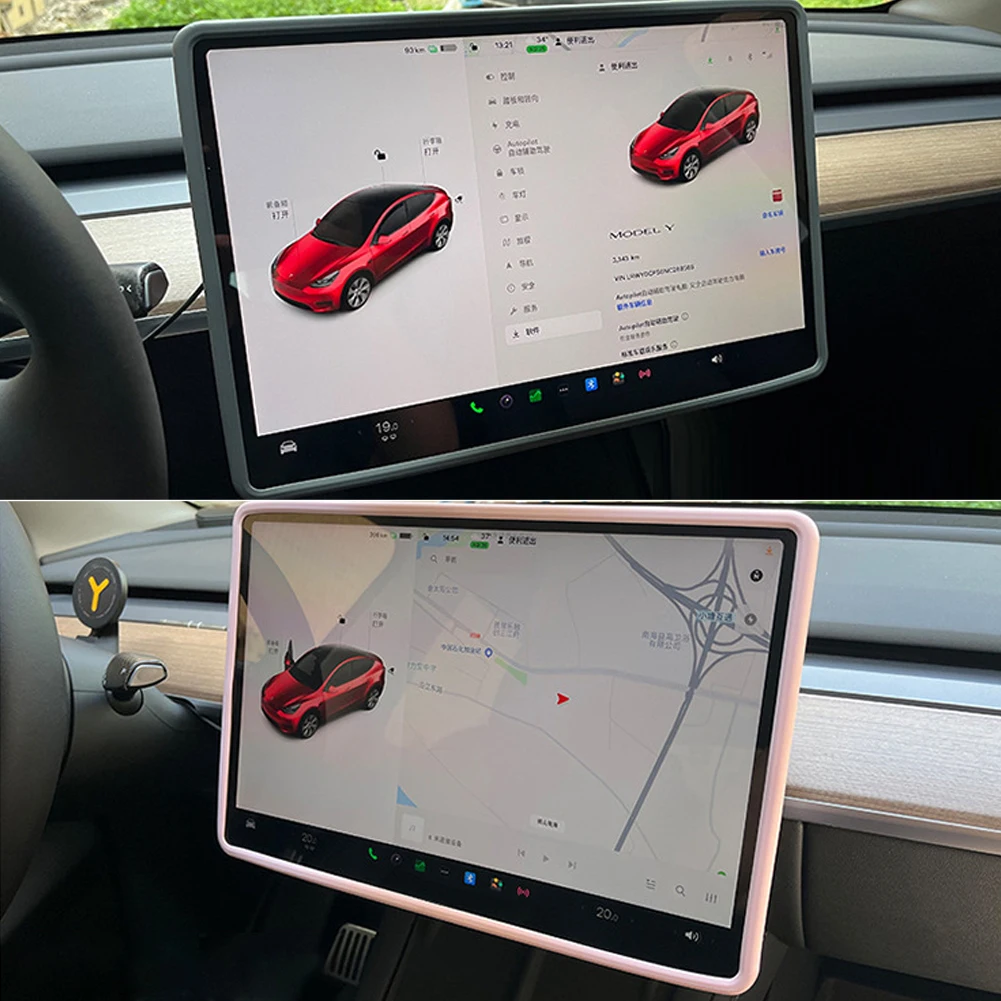 For Tesla Model 3 Y Silicone Screen Trim Protector Cover Center Console Navigation Screen Protective Case Black Pink White Grey
For Tesla Model 3 Y Silicone Screen Trim Protector Cover Center Console Navigation Screen Protective Case Black Pink White Grey