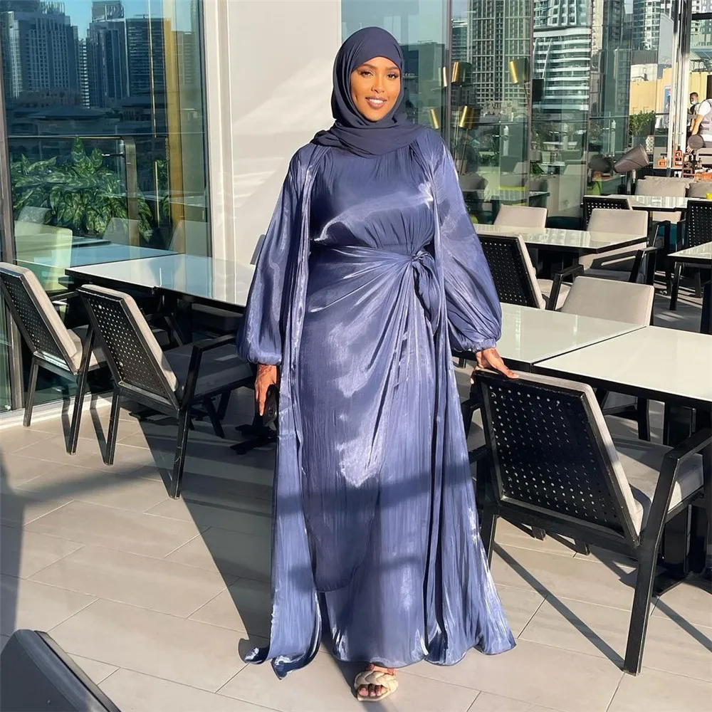 

Eid Ramadan Mubarak Kaftan Abaya Dubai Kimono Turkey Islam Pakistan Muslim Sets Long Dress for Women Robe Longue Djellaba Femme