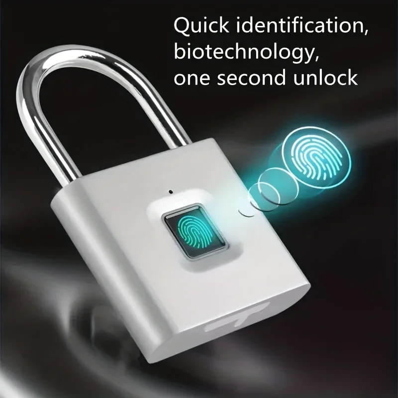 1pc Mini Smart Fingerprint Padlock, Waterproof Security Door Lock, Antitheft Keyless USB Rechargeable Lock For Suitcase Luggage
1pc Mini Smart Fingerprint Padlock, Waterproof Security Door Lock, Antitheft Keyless USB Rechargeable Lock For Suitcase Luggage