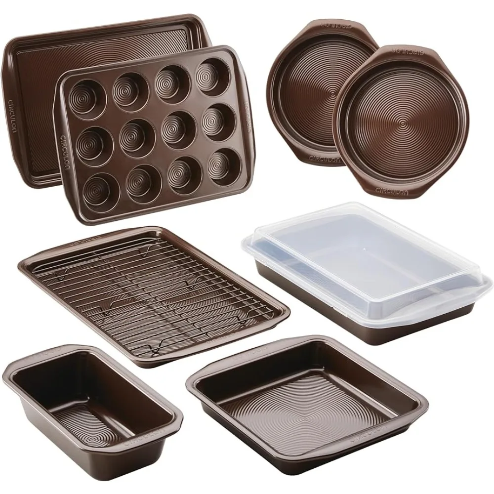 

Nonstick Bakeware Set With Nonstick Bread Pan Baking Molds Mold Silicone Chocolate Brown Cookie Sheets Pastry Kitchen Dining Bar