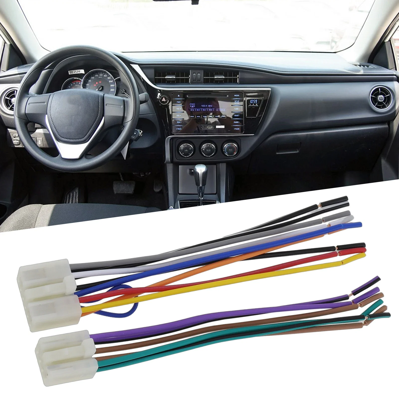 

For Toyota Aftermarket Radio Stereo Install Car Wire Harness Cable Adapter 150mm Car Acesssories Tools