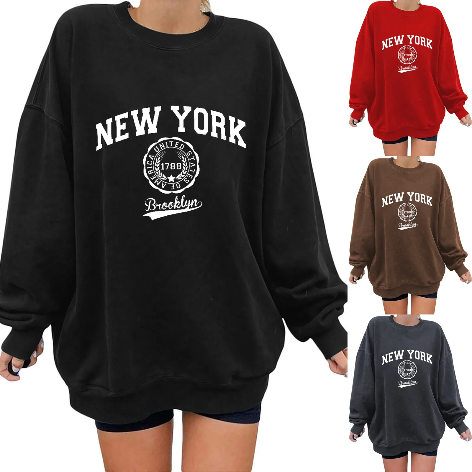 Sweatshirt Fleece Hoodie Ladies Long Sleeve Round Neck Printed Hoodie Womens Hoodies
Sweatshirt Fleece Hoodie Ladies Long Sleeve Round Neck Printed Hoodie Womens Hoodies