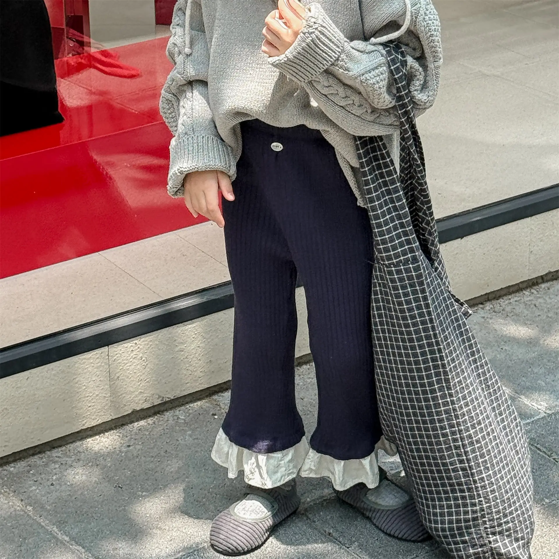 2025 Autumn New Girls Flared Trousers With Lace Children Casual Pants Cotton Baby Girl Leggings Kids Clothes 28 S111ffb9aa7844ef49892c35b4a1ac393a