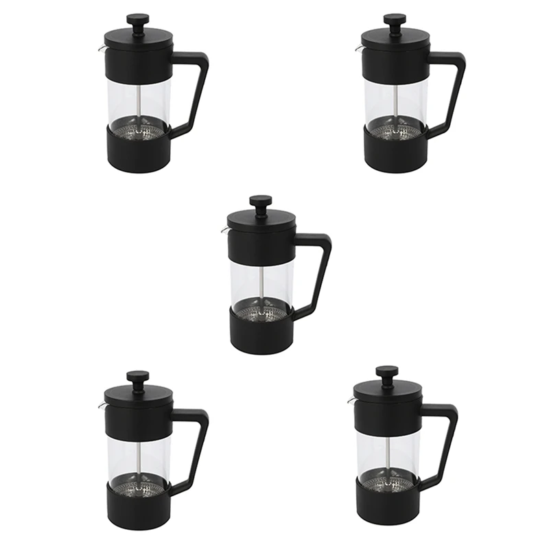 5X French Press Coffee & Tea Maker 12Oz, Thickened Borosilicate Glass Coffee Press Rust-Free And Dishwasher Safe,Black
5X French Press Coffee & Tea Maker 12Oz, Thickened Borosilicate Glass Coffee Press Rust-Free And Dishwasher Safe,Black