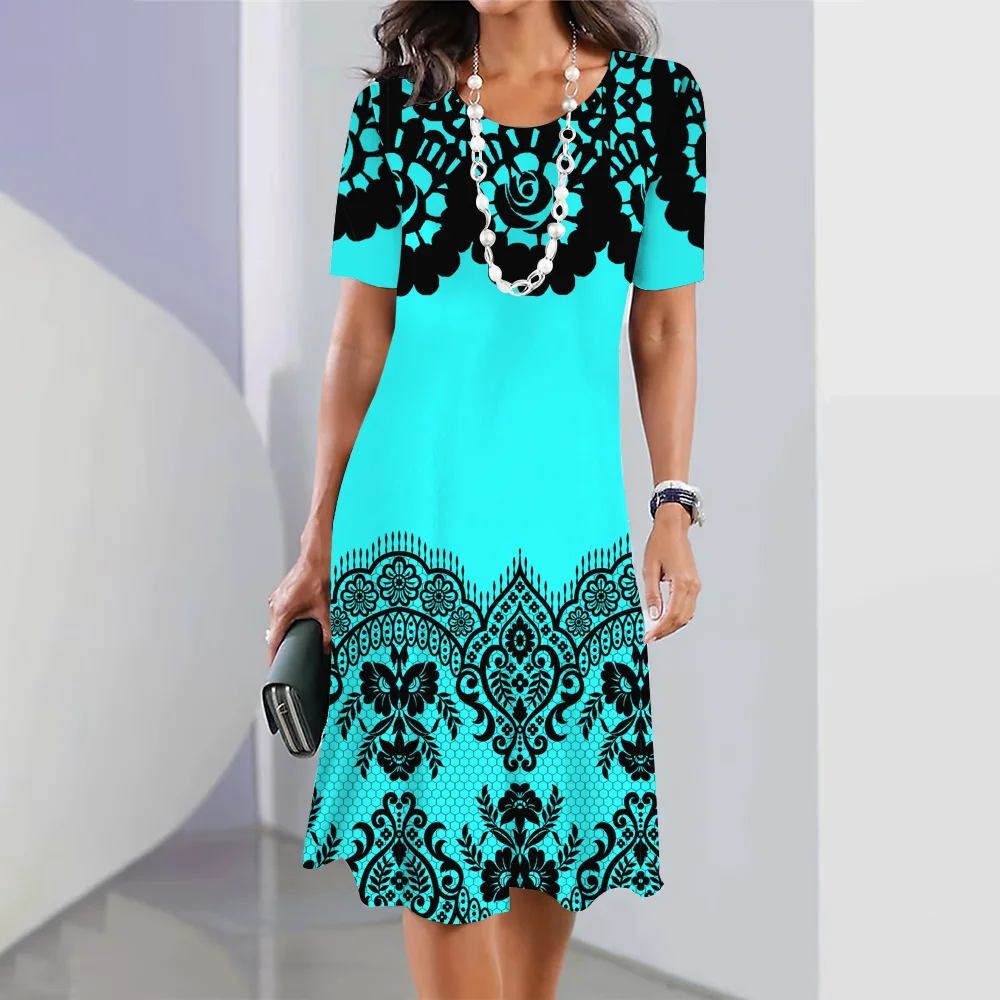 Fashion Dress Women Gradient 3D Print Pullover 5xl Harajuku Long O Neck Tops Short Sleeve Sexy Dress, Female Summer Dresses 9 Mallzona S1121838318464c14b05c0e799325893dS Fashion Dress Women Gradient 3D Print Pullover 5xl Harajuku Long O Neck Tops Short Sleeve Sexy Dress, Female Summer Dresses Mallzona