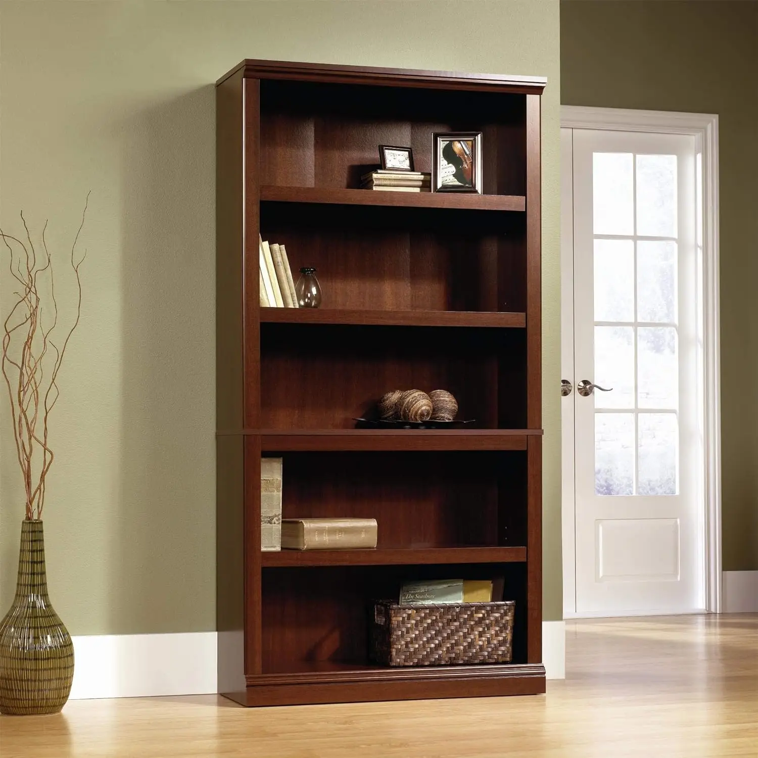 

Miscellaneous Storage 5 Bookcase/Book Shelf, L: 35.28" x W: 13.23" x H: 69.76", Select Cherry finish