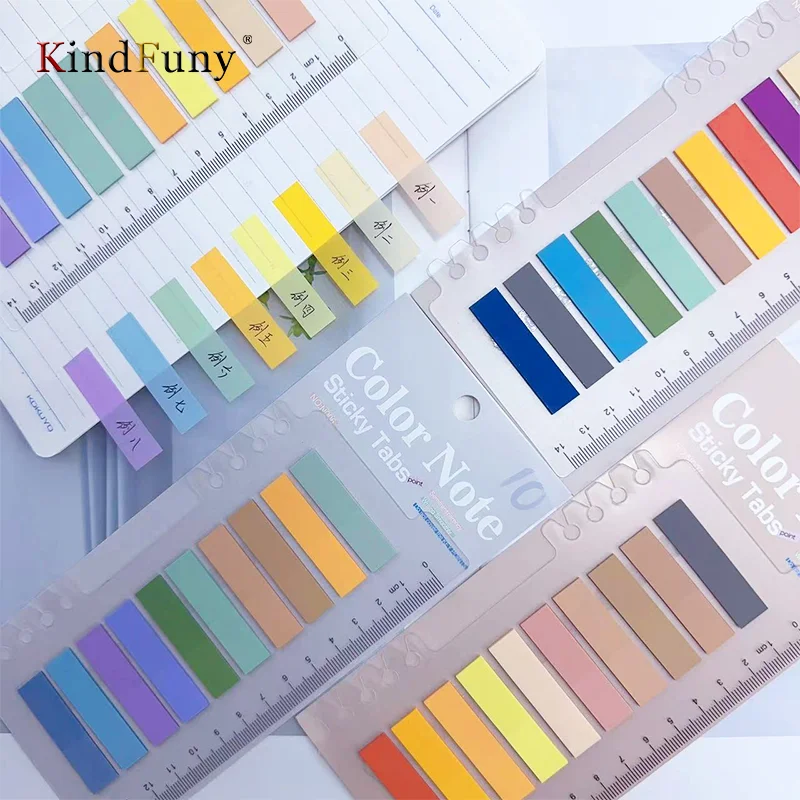 

KindFuny 200 Sheets Retro Morandi Markers Paper Index Notepad Bookmark Stickers Memo Pad Sticky Notes Paper School Supplies
