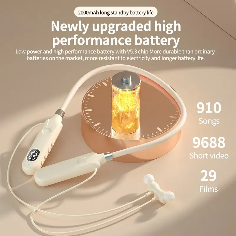 Wireless Bluetooth Earphones Headphones Neckband Outdoor Sports Headset with Display Touch Control Earbuds for Music
Wireless Bluetooth Earphones Headphones Neckband Outdoor Sports Headset with Display Touch Control Earbuds for Music