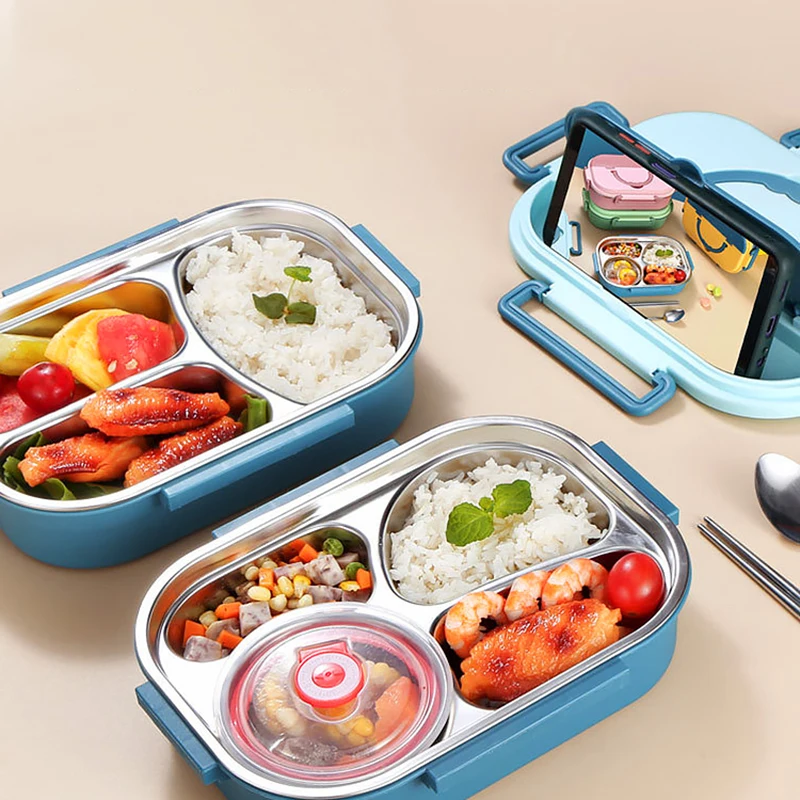 

Food Storage Lunch Box Containers School Thermal Women Bento Box Snack Sandwich Lids Metal Portable Lonchera Table Decoration