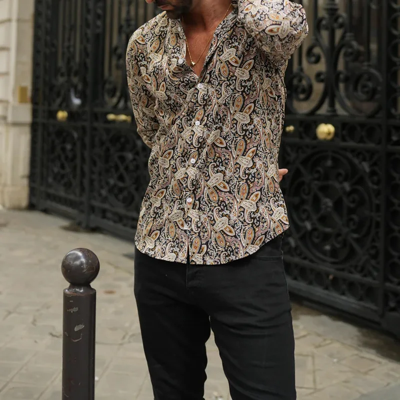 Рубашка мужская с длинным рукавом, Повседневный Кардиган с принтом, топ в европейском и американском стиле, весна 2023
Рубашка мужская с длинным рукавом, Повседневный Кардиган с принтом, топ в европейском и американском стиле, весна 2023