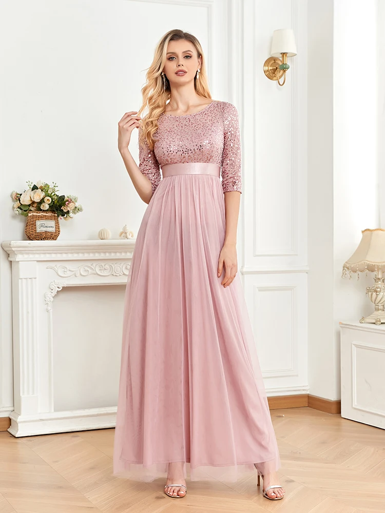 XUIBOL Chiffon Evening Dress Long A-Line O-Neck Short Sleeve Formal Dress 2024 Women Elegant Gowns Sequined Vestido Prom
XUIBOL Chiffon Evening Dress Long A-Line O-Neck Short Sleeve Formal Dress 2024 Women Elegant Gowns Sequined Vestido Prom